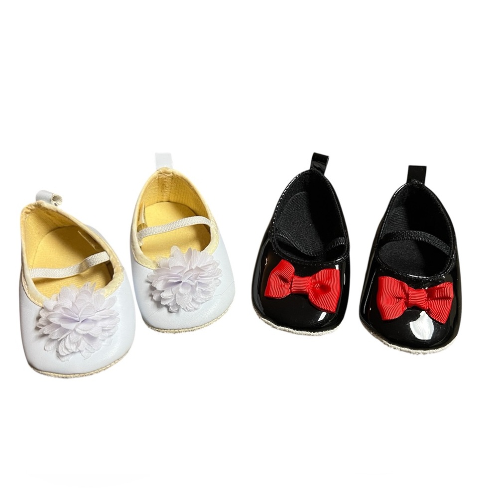 EUC - Bundle of Two Pair Hudson Baby Infant Shoes - Size 0-6 Months